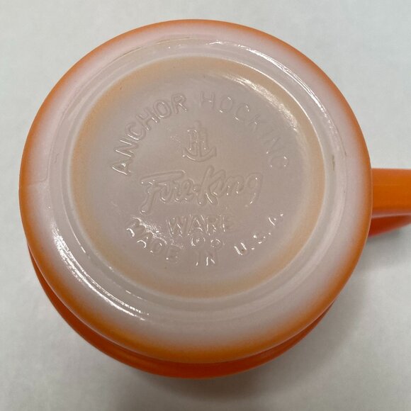 Vintage Anchor Hocking Fire King Ware Red Orange Coffee Mug - Picture 8 of 14